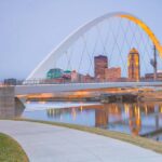 Des Moines Iowa skyline in USA