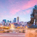 Des Moines Iowa skyline in USA