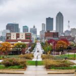 Downtown Des Moines viewed from the Iowa State Capitol