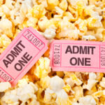 Movie tickets and popcorn